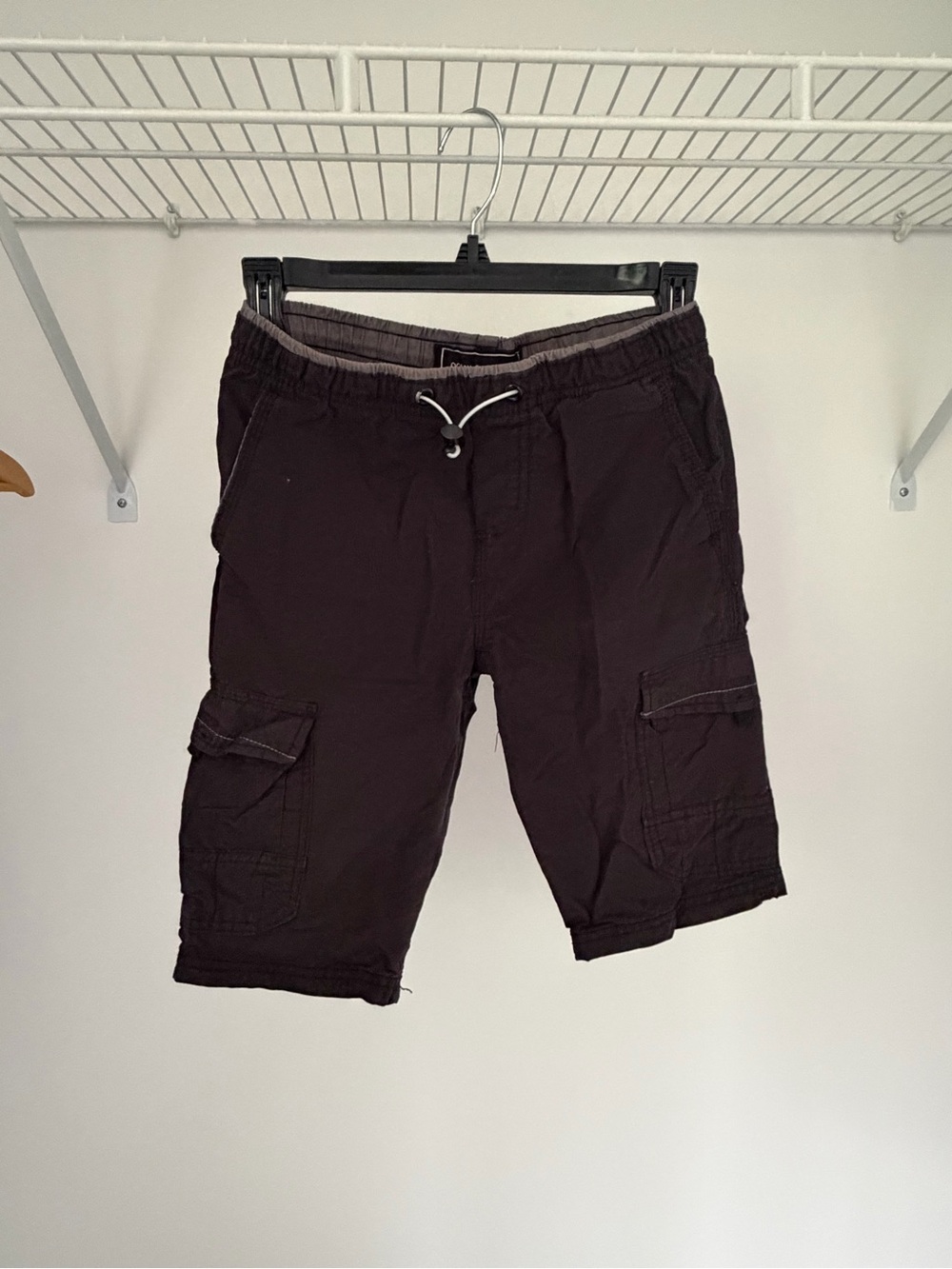 Boys Cargo Drawstring Shorts - Black